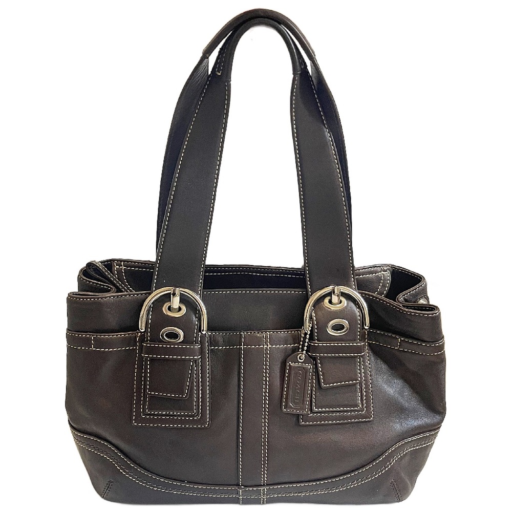Vintage Y2K Brown Leather Coach Soho Buckle Shoulder Bag